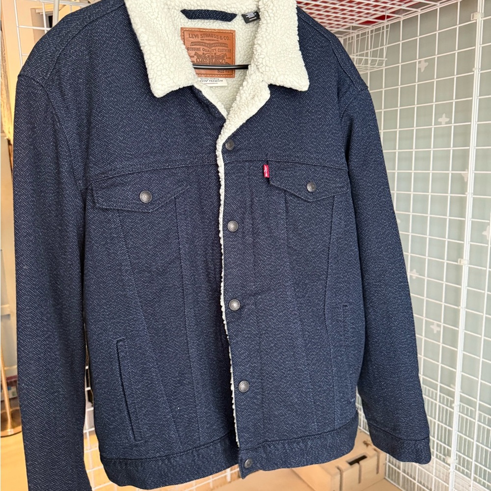 Levi's Dark Blue Sherpa-Lined Jacket